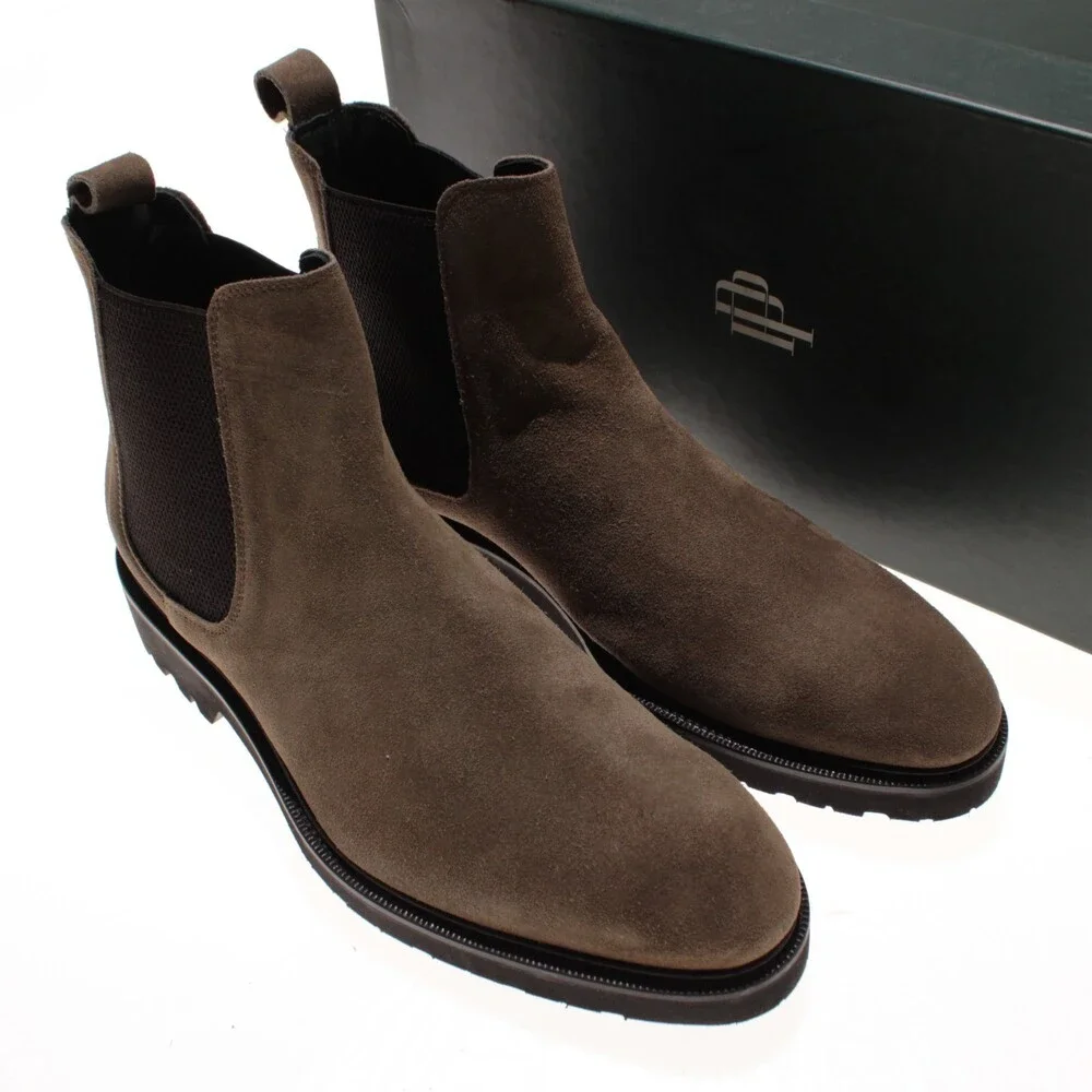 Pastori NWD Porcius Pull On Chelsea Boots Size 9 US in Brown Suede Made in Italy